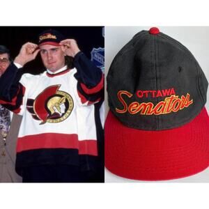 Ottawa Senators 90s Dline SCRIPT Sports SPECIALTIES snapback Twill red NHL vtg